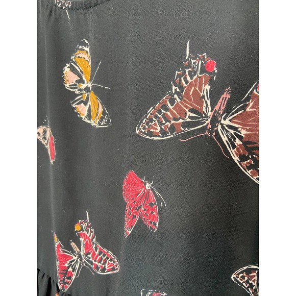 Cupio black butterfly print blouse, black sheer blouse, butterfly print blouse - Picture 5 of 8
